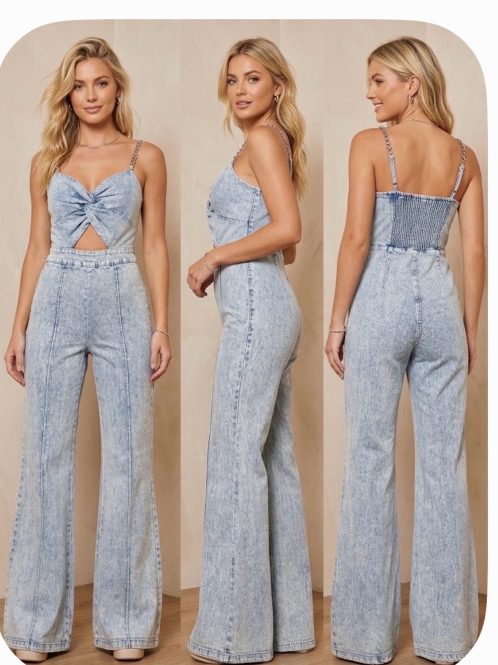 Flying Tomato Light Blue Acid Wash Flare Jeans